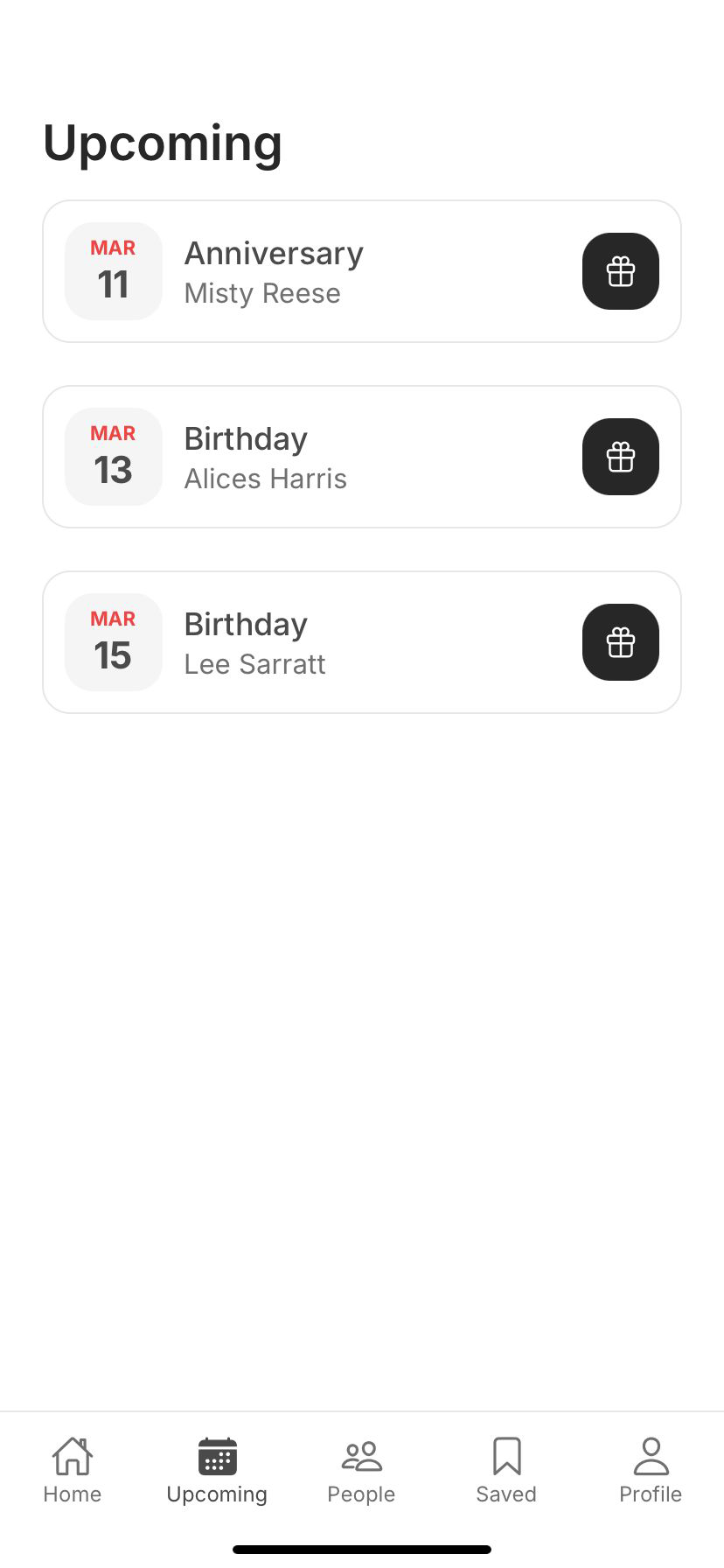 Upcoming Occasions
